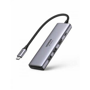 UGREEN CM511 5 az 1-ben adapter USB-C hub 2x USB, HDMI, USB-C, TF / SD (szürke) kép