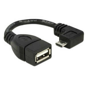 DeLock Cable Micro USB type-B male angled > USB 2.0-A female OTG 11cm 83104 kép