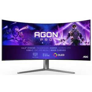 AOC 44.5" Agon Pro AG456UCZD WQHD FreeSync Premium és G-Sync USB-C 800R - OLED - 240Hz | 3 év garancia | kép