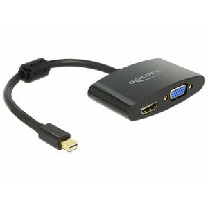 DeLock Adapter mini Displayport 1.1 male > HDMI / VGA female Black 65553 kép