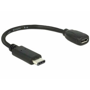 Delock Adapterkábel USB Type-C 2.0 dugó &gt; USB 2.0 Micro-B típusú hüvely 15 cm fekete kép