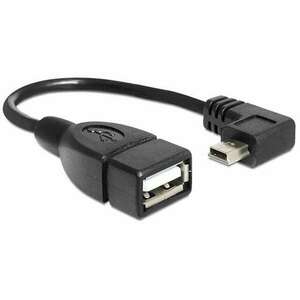 Delock miniUSB 2.0 B (M) - USB 2.0 (F) 16cm fekete OTG adapter kép