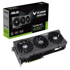 ASUS Nvidia TUF Gaming GeForce RTX 4060 Ti OC Edition 8GB GDDR6, 1x HDMI, 3x DP, ARGB, Fekete videókártya kép