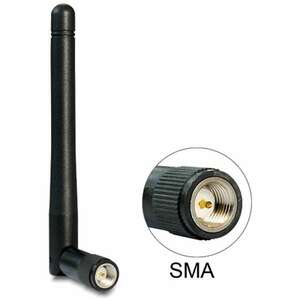 DeLock WLAN 802.11 ac/a/b/g/n Antenna SMA plug 2 dBi omnidirectional with tilt joint Black 89437 kép