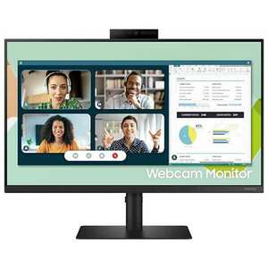 Samsung ips monitor b2b 24" s4, 1920x1080, 16: 9, 250cd/m2, 5ms, vga/displayport/hdmi/3xusb, pivot, hangszóró, webkamera LS24A400VEUXEN kép