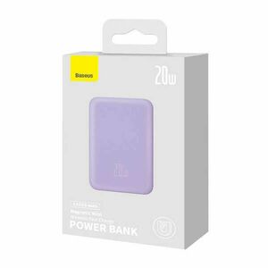 Powerbank Baseus Magnetic Mini 10000mAh 20W MagSafe, lila (PPCX110105) kép