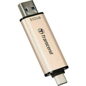 Transcend JetFlash 930C 512GB USB-C/USB 3.2 Gen1 420/400MB/s fekete/arany pendrive kép