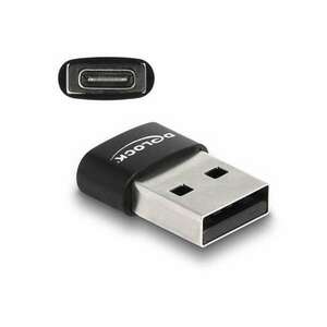 Delock Átalakító USB 2.0 Type-A male to USB Type-C female, fekete kép