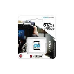 KINGSTON Memóriakártya, SDXC, 512GB, C10/UHS-I/U3/V30, KINGSTON "Canvas Go! Plus" kép