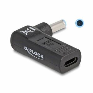 Delock Laptop töltőkábel adapter USB Type-C anya - HP 4, 5 x 3, 0 mm apa 90 fokban hajlított (60004) kép