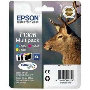 Epson T1306 Multipack Cyan Magenta Yellow tintapatron eredeti C13T13064010 (T1301 + T1302 + T1303 + T1304) Szarvas kép