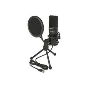 DeLock USB Condenser Microphone Set for Podcasting, Gaming and Vocals Black 66331 kép