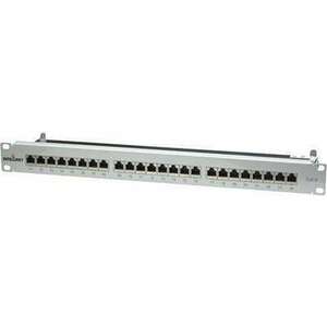 Rack szekrénybe építhető 24 portos RJ45 elosztó, CAT6 UTP, FTP patch panel, Intellinet 720014 (720014) kép