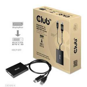 Club3D DisplayPort to Dual Link DVI-D HDCP OFF version Active Adapter M/F - Apple Cinema Kijelzőkhöz kép