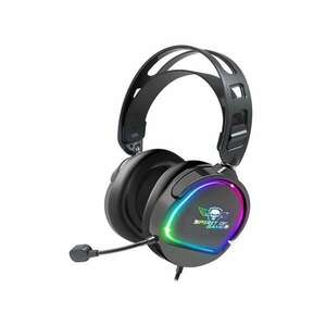 Spirit of Gamer Fejhallgató - PRO-H6 RGB Black (MultiPlatform, mikrofon, 3.5mm jack, hangerőszabályzó, 2m kábel, fekete) kép