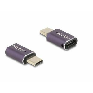 Delock USB Adapter 40 Gbps USB Type-C PD 3.1 240 W csatlakozódugóval - csatlakozóhüvellyel, portkímélővel 8K 60 Hz fém kép