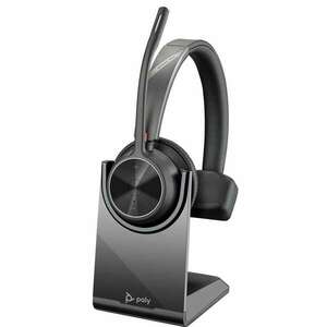 POLY Voyager 4310 UC Headset Vezeték nélküli Fejpánt Iroda/telefonos ügyfélközpont USB A típus Bluetooth Dokkoló Fekete (218471-01) kép