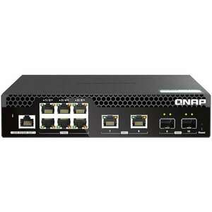 QNAP QSW-M2106R-2S2T hálózati kapcsoló Vezérelt L2 10G Ethernet (100/1000/10000) 1U Fekete (QSW-M2106R-2S2T) kép