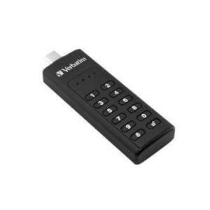 VERBATIM Pendrive, 128GB, USB-C (USB 3.2), titkosítás, 160/130Mb/s, VERBATIM "Keypad Secure" kép