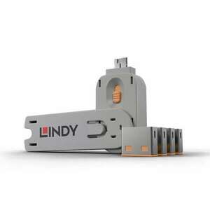 Lindy USB Portblokkoló (kulccsal) Narancs - 4db kép