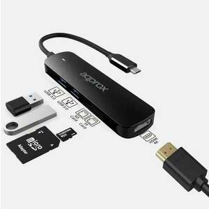 Approx APPC45 5-in-1 USB Type-C Adapter Fekete APPC45 kép