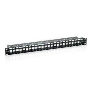 Equip Keystone Patch Panel - 769124 (24 port, Cat6, 1U, árnyékolatlan, fekete) kép