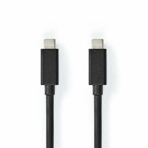 USB kábel | USB 3.2 Gen 2x2 | USB-C™ Dugasz | USB-C™ Dugasz | 20 Gbps | Nikkelezett | 1.00 m | Kerek | PVC | Fekete | Műanyag Zacskó kép