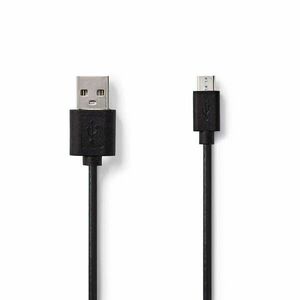 USB kábel | USB | USB-A Dugasz | USB Micro-B Dugasz | Nikkelezett | 5.00 m | Kerek | PVC | Fekete | Műanyag Zacskó kép