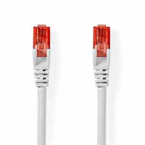 Cat 6 kábel | RJ45 Dugasz | RJ45 Dugasz | U/UTP | 0.50 m | Kerek | PVC | Fehér | Boríték kép