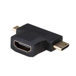 Akyga AK-AD-23 csatlakozó átlakító HDMI miniHDMI / microHDMI Fekete kép