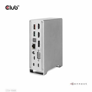 CLUB3D CSV-1568 dokkoló állomás és port replikátor Dokkolás USB 3.2 Gen 2 (3.1 Gen 2) Type-C Fémes kép