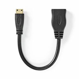 Nagy Sebességű HDMI ™ kábel Ethernet | HDMI™ Csatlakozó | HDMI™ Mini Csatlakozó | 4K@30Hz | 10.2 Gbps | 0.20 m | Kerek | PVC | Fekete | Műanyag Zacskó kép