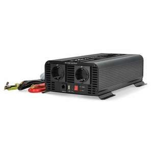 Inverter tiszta szinuszos | Bemeneti feszültség: 12 V DC | Eszköz táp kimeneti csatlaakozó(k): Type F (CEE 7/3) / USB-A / USB-C™ | 230 V AC 50 Hz | 1000 W | Kimenő csúcs teljesítmény: 2000 W | Csavaros Kapocs | Tiszta Szinusz Hullám... kép