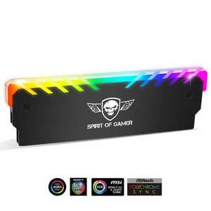 Spirit of Gamer Memória Hűtő - HEATSINK RGB MEMORY (DDR3/DDR4, RGB, aluminium, fekete) kép