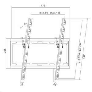 LogiLink TV tartó falikonzol dönthető 32–55" max 35 kg fekete (BP0012) (BP0012) kép