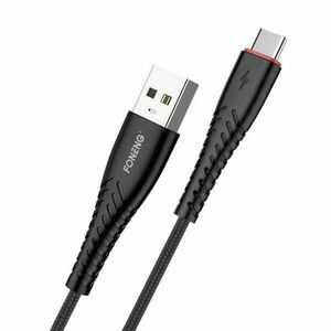 Foneng X15 USB to USB-C cable, 2.4A, 1.2m (black) kép