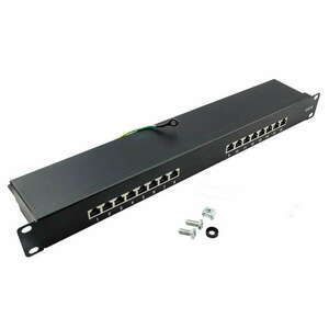 Logilink Cat.6 Patch Panel 16-port 19" STP, fekete, EconLinie kép