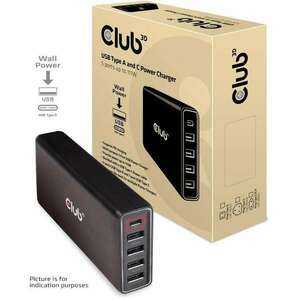 Club3D Schnellladegerät 1xUSB Typ C, 4xUSB Typ A, PD 111W retail (CAC-1903EU) kép