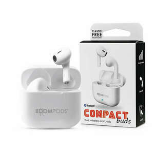 Boompods TWS Bluetooth sztereó headset v5.0 + töltőtok - Boompods Compact Buds TWS with Charging Case - fehér kép