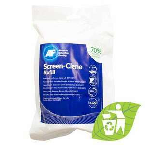 AF Tisztítókendő, képernyőhöz, antisztatikus, utántöltő, 100 db, AF "Screen-Clene Refill" kép