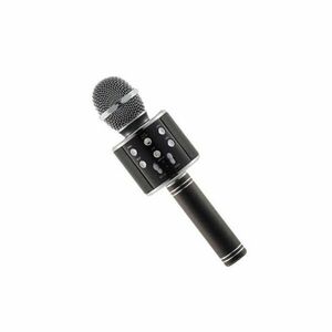 Karaoke mikrofon Bluetooth-szal és beépített hangszóróval, beépített akkumulátorral, bármilyen okostelefonnal kompatibilis, ezüst / fekete kép