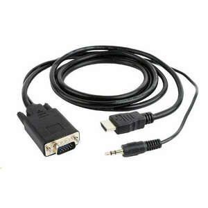 Gembird Cablexpert HDMI --&gt; VGA adapter single port + audio, 3m (A-HDMI-VGA-03-10) kép