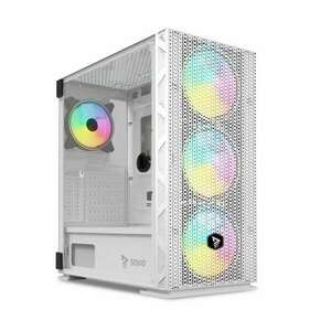 Savio Raptor White X1 ARGB Glass/Mesh Midi Tower Fehér számítógép ház kép