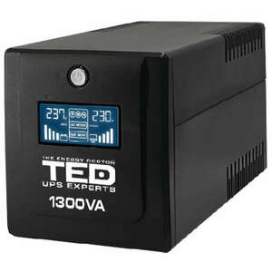 UPS 1300VA / 750W LCD Line Interactive stabilizátorral 4 kimenet schuko TED UPS Expert TED001580 kép