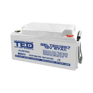 AGM VRLA 12V 67A GEL Deep Cycle 350mm x 166mm x H 176mm M6 TED akkumulátor szakértő Holland TED003461 (1) kép