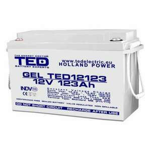 Akkumulátor AGM VRLA 12V 123A GEL mély ciklus 405mm x 173mm x h 220mm F11 M8 TED akkumulátor Expert Holland TED003508 (1) kép