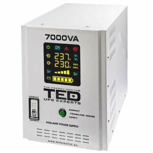 A UPS 7000VA/5000W meghosszabbított üzemidő négy akkumulátort használ (nem tartozék) TED UPS Expert TED001696 kép