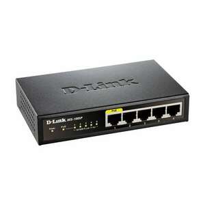 D-Link 5-Port 10/100/1000Mbps Gigabit PoE+ Switch, 60W power budget (DGS-1005P/E) kép