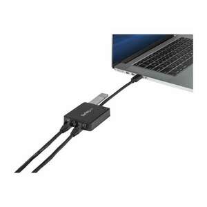 StarTech.com USB 3.0 to Dual Port Gigabit Ethernet Adapter w/ USB Port - 10/100/100 - USB Gigabit LAN Network NIC Adapter (USB32000SPT) - network adapter - USB 3.0 - 2 ports (USB32000SPT) kép