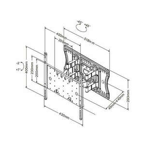 MULTIBRACKETS fali rögzítő Super Slim Tilt & Turn Plus, dönthető, forgatható 32-65", fekete kép